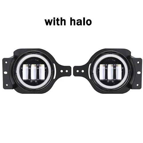 Новые 4 дюйма светодиодный фонарь светильник 40W 6000K светодиодный противотуманный фонарь с Halo Монтажный кронштейн для джип JL Wrangler JK автомобильные аксессуары из водонепроницаемого материала - Цвет: with halo 1pair