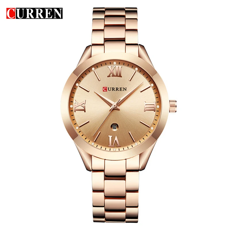 

CURREN Simple Fashion Stainless Steel Analog Quartz Wrist Watch Calendar Female Dress Watch Women Clock Relogio Feminino 9007