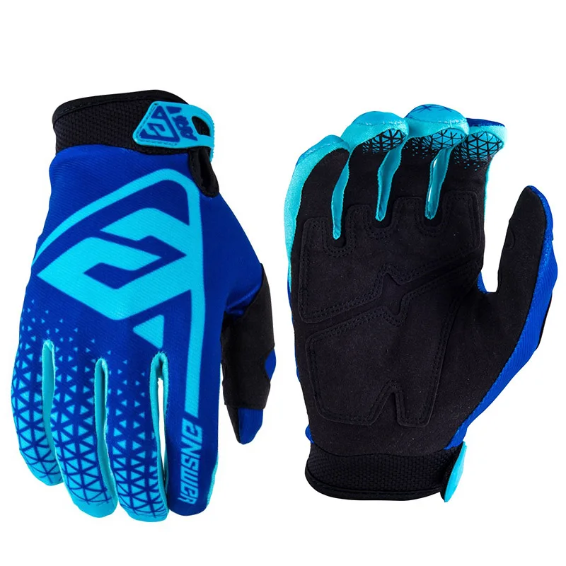 Новое поступление внедорожные гоночные перчатки для мотокросса мужские и женские MTB горные велосипедные перчатки для езды на велосипеде перчатки для вождения - Цвет: Синий