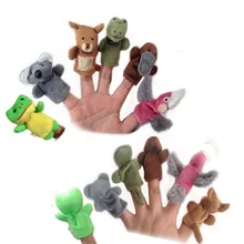 Австралийский фигурки животных, пальчиковые плюшевые игрушечные лошадки коала кенгуру жаба крокодил Platypus Galah животные куклы развивающие игрушки 6 шт