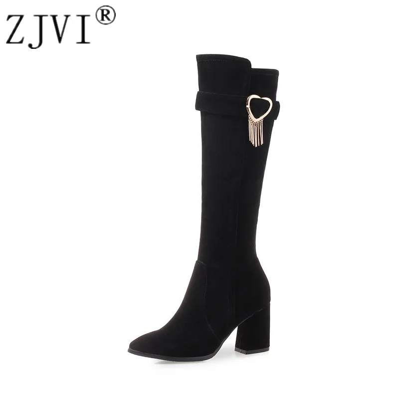 ZJVI Women Fashion Thigh High Boots 2022 Autumn Winter Knee High Boots