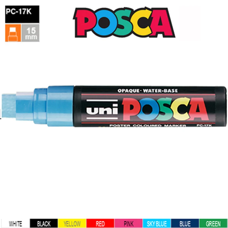 2 шт./партия Uni Posca PC-17K Краска Маркер-Экстра Широкий Tip-15mm rotulador