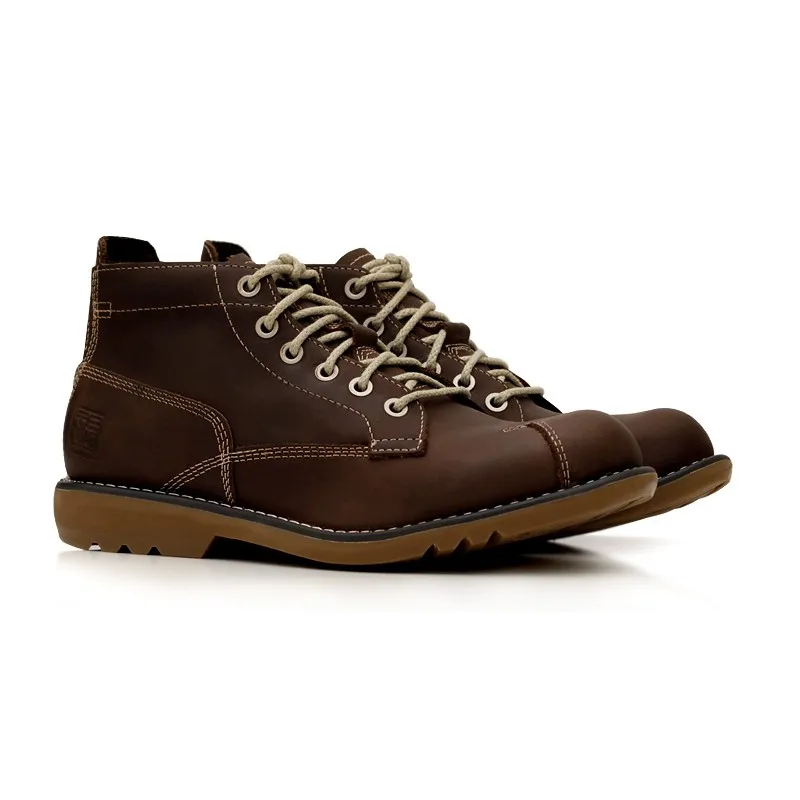 Г., осенние мужские ботинки Нескользящие удобные дышащие мужские ботильоны в байкерском стиле обувь из натуральной кожи на шнуровке коричневого цвета - Цвет: brown