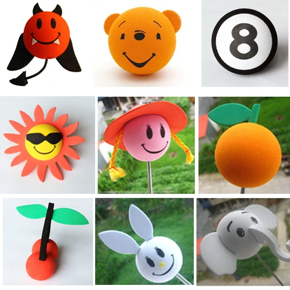 

Sunflower Tigger Orange Panda Winnie Angel Black 8 Adorable Cartoon Antenna Ball Aerial Toppers Decor Car Styling Roof Ornament