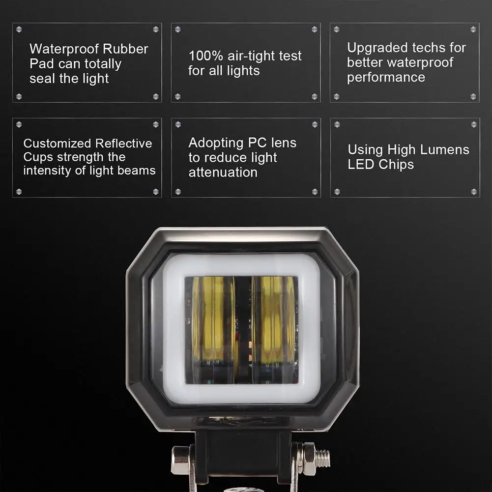40 Вт 8000LM 6000K 3 дюймов Водонепроницаемый квадратный светодиодный свет для автомобиля лодка светодиодный свет работы мотоцикл свет Портативный прожектор