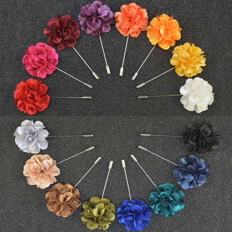 

Mdiger 50PCS/LOT Men's Brooches Floral Lapel Pin for Men Suit Brooch Colorful Label Pins Upscale Brooches Flower Pin Jewelry