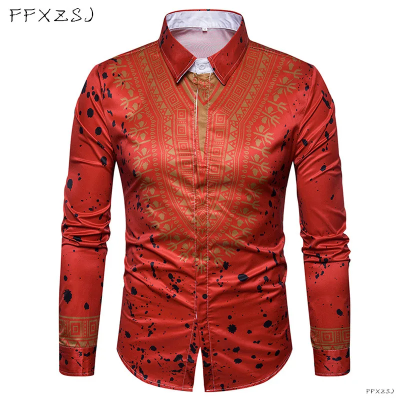 New Tops men's casual shirt 2018 spring 3D National style printing Floral pattern men fashion Edition long sleeve Shirt EU size New Tops men's casual shirt 2018 spring 3D National style printing Floral pattern men fashion Edition long sleeve Shirt EU size