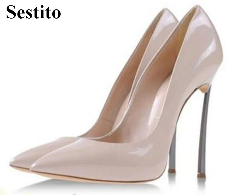 

Newest Fashion Solid Pointed Toe High Heels Women Pumps Spring/Autumn Sexy Super High Thin Heels Slip-on Basic Dress Lady Shoes