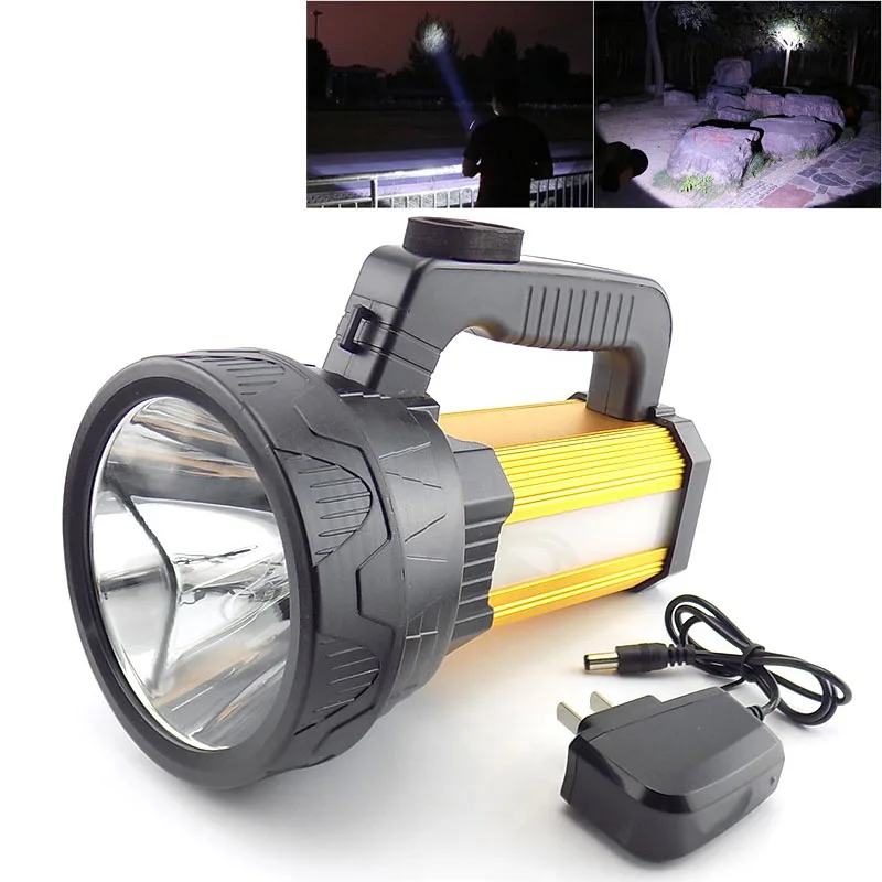 

Portable T6 Searchlight Rechargeable LED Flashlight Lanterna with side led lights Hand Torch fishing camping flash Light Lamp
