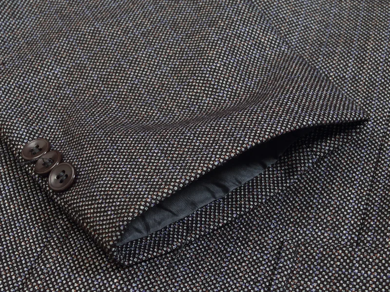 WAEOLSA Mature Men Casual Blazers Gray Small Plaid Suit Jackets Middle Aged Man Little Check Pattern Blazer Father Garment Spring (7)