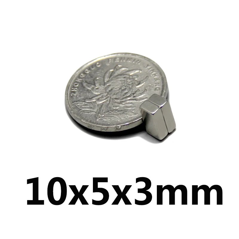 

20pcs 10*5*3mm Rectangular Magnet 10*5*3mm Suction Neodymium Magnets Sheet Neodimio Imanes Magneet Tape 10*5*3mm