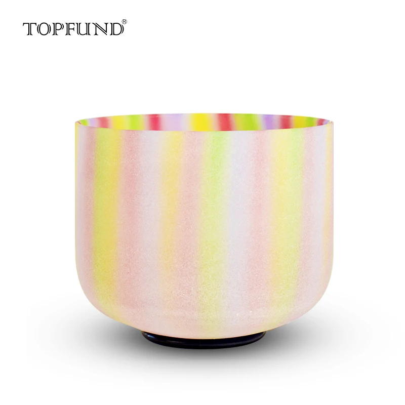 TopFUND Duhová barva Matná čakra Quartz Crystal Singing Bowl 10 "S ABCDEFG Poznámka, O kroužek a Mallet zahrnuty, pro Meditace