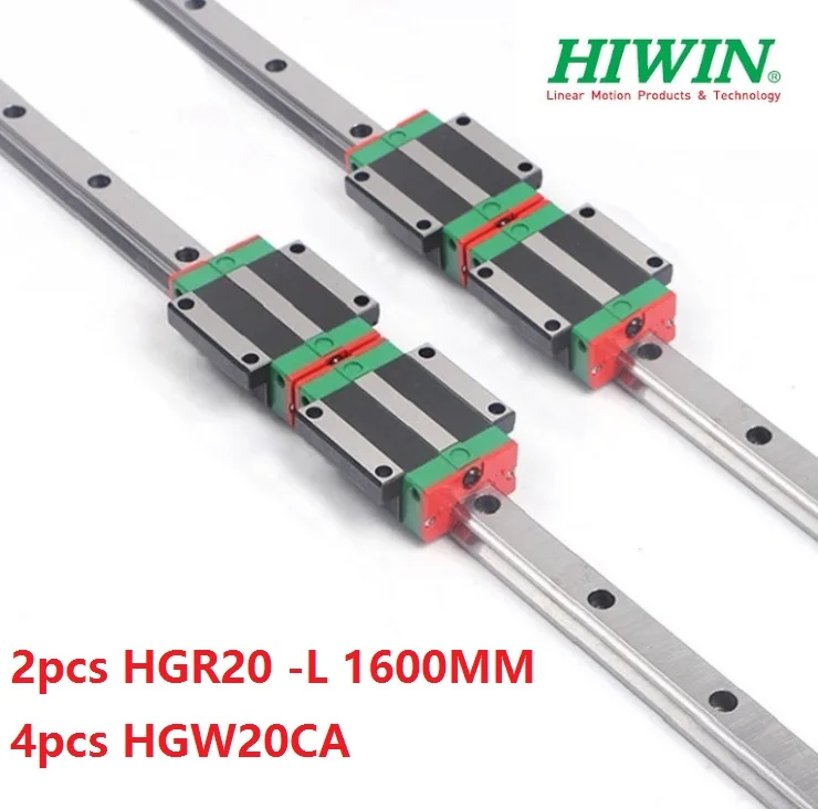 

2pcs Taiwan Hiwin linear guide rail HGR20 - 1600MM + 4pcs HGW20CA/HGW20CC linear flanged blocks for cnc