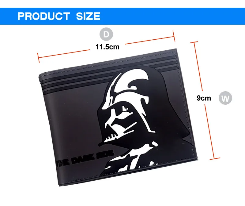 Comics star wars white knight darth vader 3D Short Wallet Bi-Fold Men Purse Young Students Card Holder