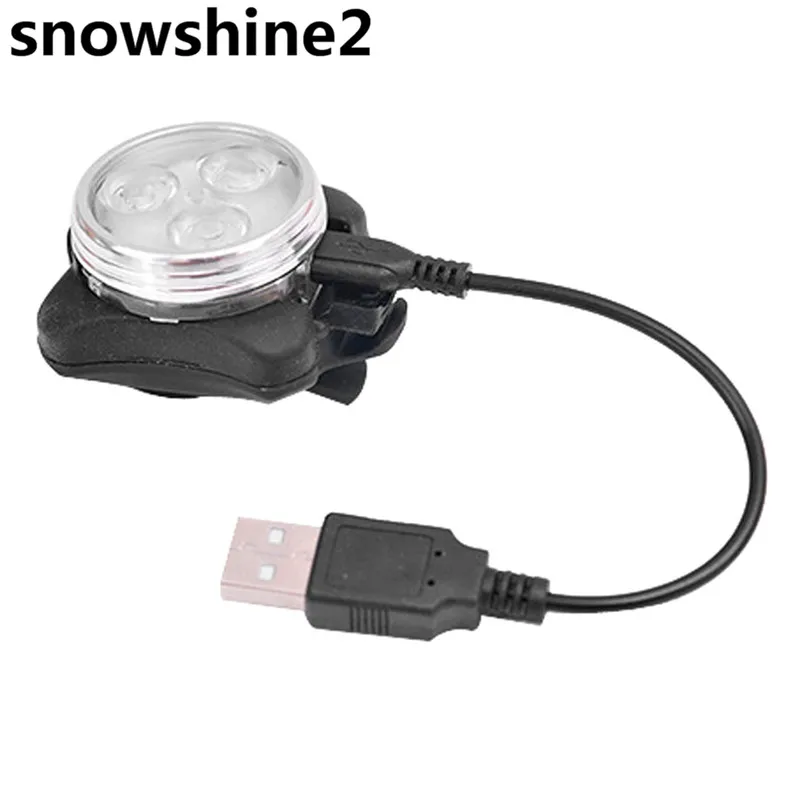 Snowshine2 #3522 3 LED Велоспорт Велосипедный Спорт велосипед Глава задний USB Перезаряжаемые хвост клип свет лампы оптом