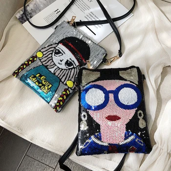 

Bags for women handbag designer Personality creative 2020 summer new wild Messenger bag small sequin shoulder bag