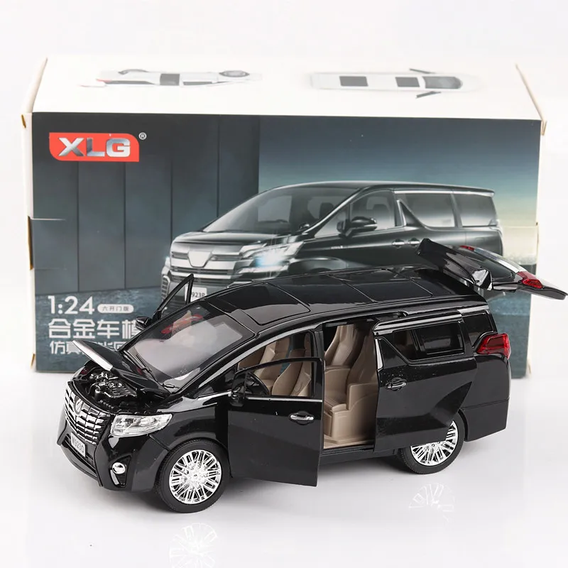 4 стиля 1:24 литая под давлением модель автомобиля для Alphard Vellfire роскошный MPV Металлический Игрушечный Автомобиль со звуком/светильник/функция оттягивания детский подарок