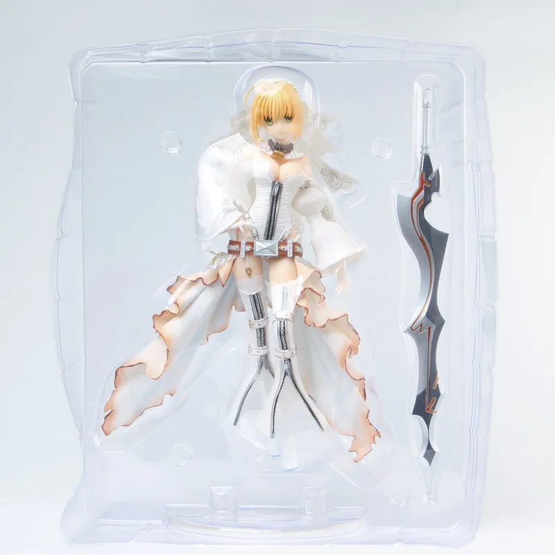 24cm New Arrival Anime Action Figure FGO Fate Grand Order Saber Wedding Ver Model PVC Decoration White Dress Doll Brinquedos (3)