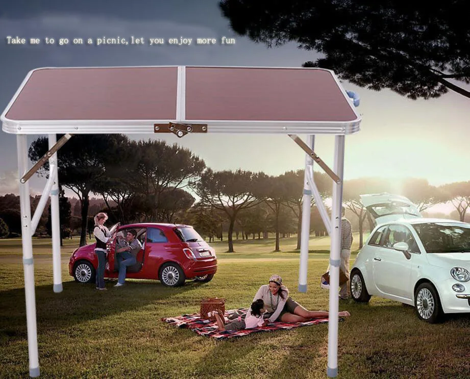 SUFEILE Outdoor Picnic folding table suitcase portable desk camping table Aluminum alloy folding table desk 90