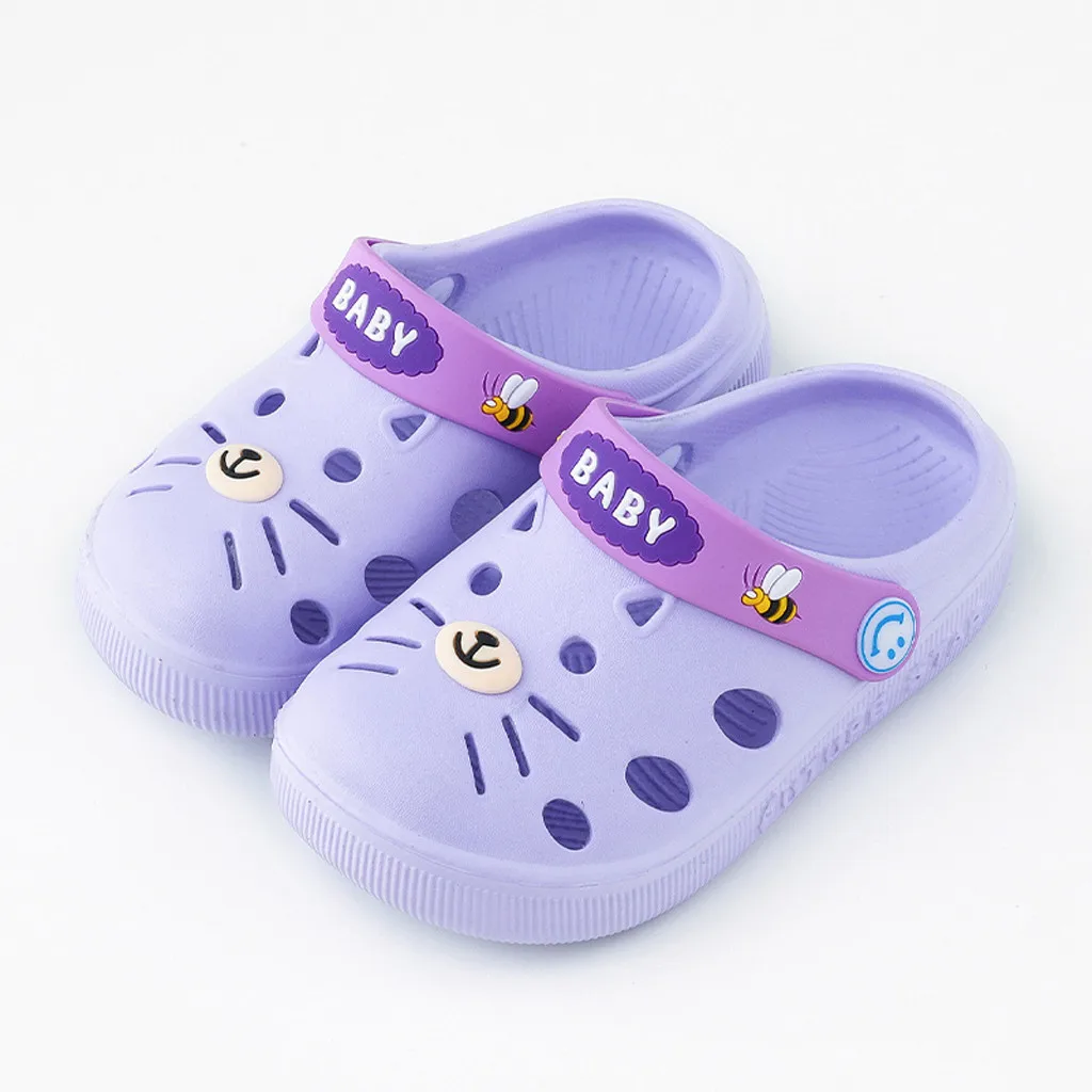 Детская обувь для малышей младенцев; пляжная обувь для маленьких девочек; сандалии для мальчиков; домашние тапочки с рисунком кота; водонепроницаемые дышащие сандалии