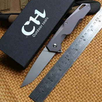 

DICORIA original TanYi ball bearing Flipper folding knife AUS-8 blade Titanium handle tactical camp Drills knives outdoor tools
