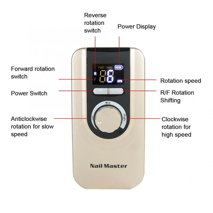Nails Portable Electric Nail Drill Machine 35000 RPM Rechargeable Manicure Pedicure Machine Nails Accessoires a
