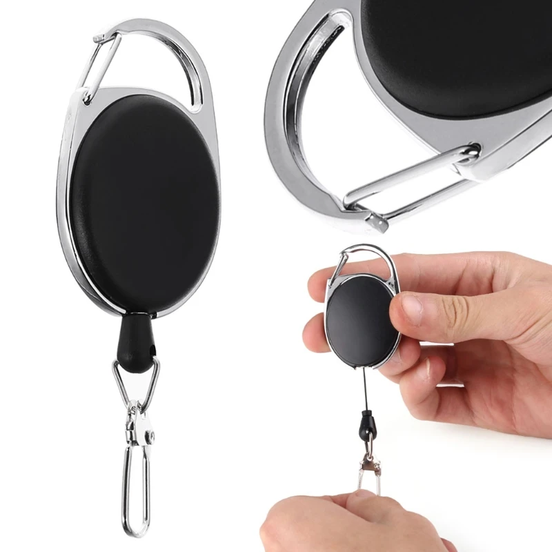 Retractable Reel Ajustable Wire Rope Keychain With Carabiner Anti-theft  Antilost for security passes keys and small tool O1020 - AliExpress