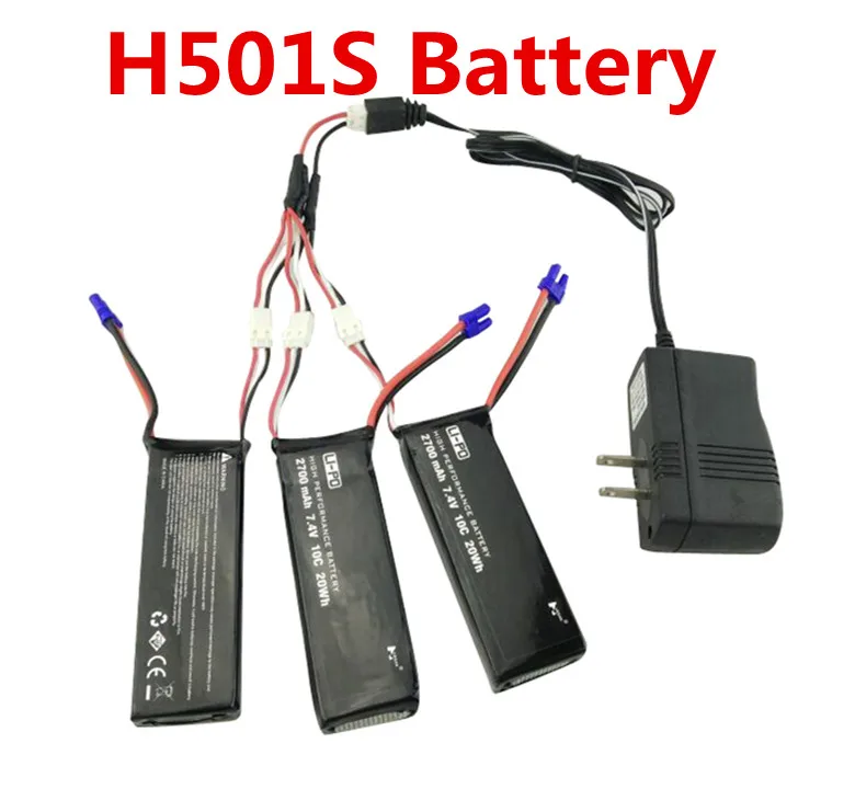 

BLL New 3 x 7.4V 10C 2700mAh Battery & Charger Set For Hubsan H501S X4 RC Quadcopter Spare Parts