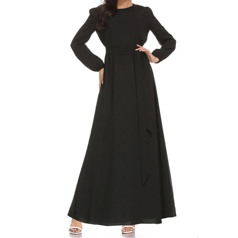Женское мусульманское Макси платье с рукавом колокольчиком Abaya длинное туника