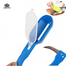 Портативные рыбные чешуи для удаления кожи, скалер и нож, быстрая очистка рыбьей кожи, стальной пластиковый скребок, кухонные принадлежности, Чистый инструмент для очистки початков кукурузы