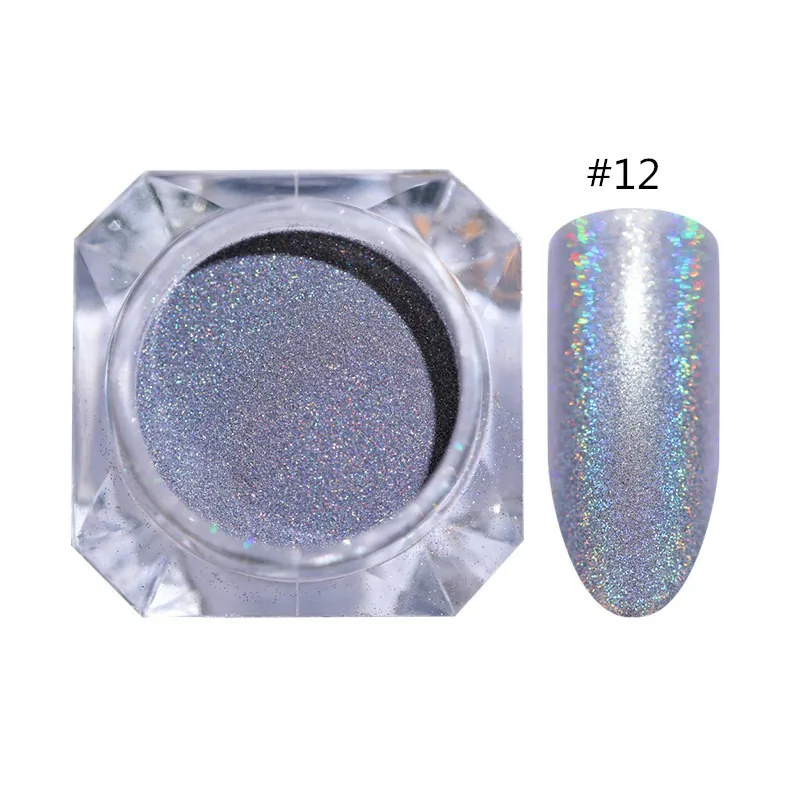 0.5g/box Chameleon Nail Powder Nail Art Decorations Shining Glitters Dust Nail Pigment Glitter Powder Black Base Needed - Цвет: 12