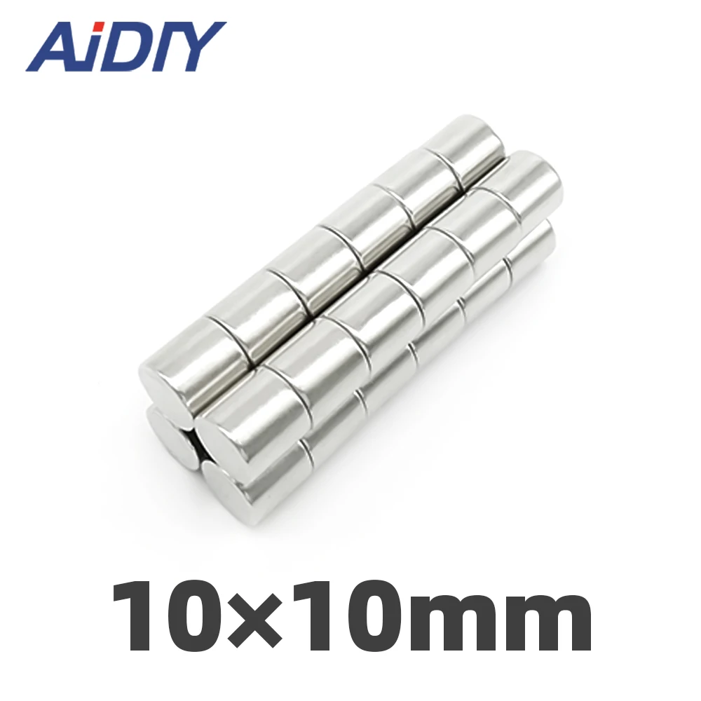 

AI DIY 5Pcs 10mm x 10mm N35 Neodymium Magnet Sheet Round Super Strong Power Magnetic Permanent Rare Earth Magnets Disc10*10m