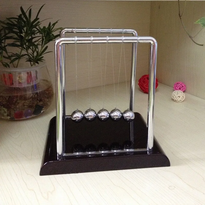 

1 PC Early Fun Educational Desk Toy Gift Newtons Cradle Steel Balance Ball Physics Science Pendulum Desk Decration