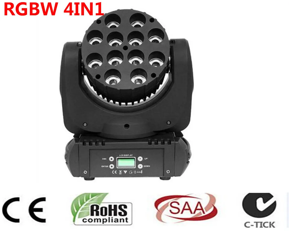 

LED fascio moving head light 12x12 w rgbw 4in1 colore con avanzate 9/16 canali dmx per dj disco feste spettacolo luci