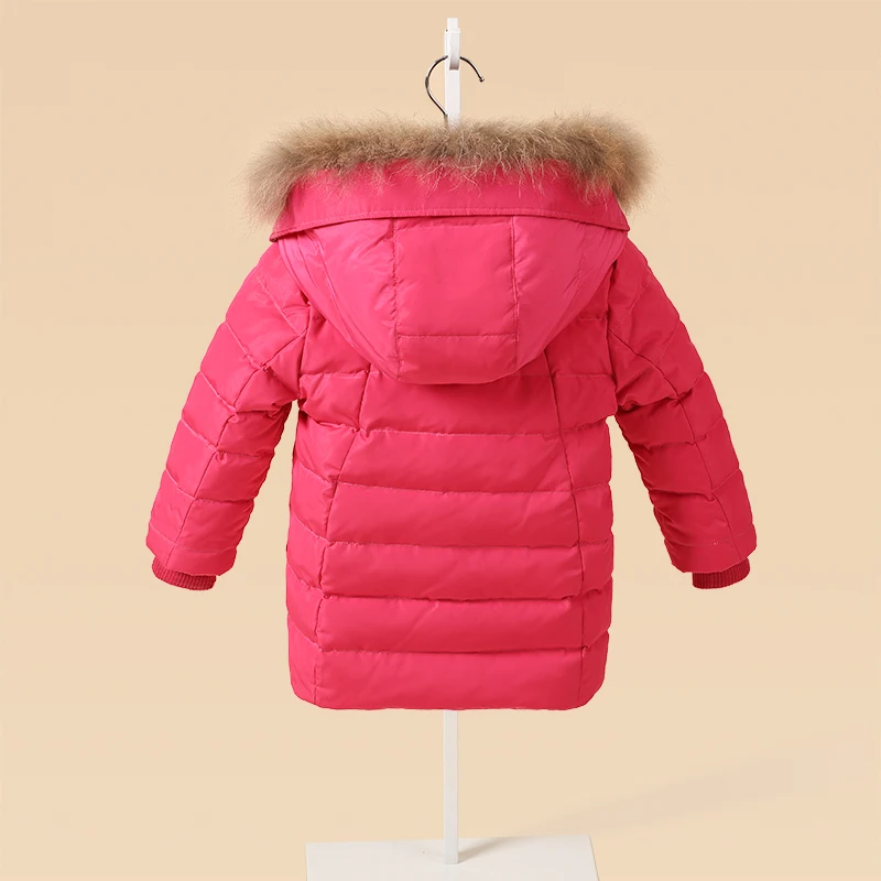 OLEKID/ г. Зимнее пальто для девочек теплый пуховик с меховым воротником для девочек, От 2 до 7 лет Детская парка для маленьких девочек верхняя одежда для маленьких девочек, зимний комбинезон