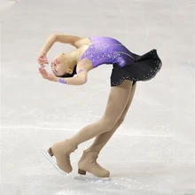 Платья для фигурного катания на заказ для девочек из спандекса; платья для катания на коньках для соревнований; эластичные платья для катания на коньках