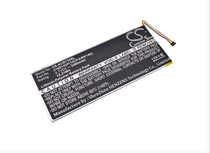 Батарея ameron Sino 3300mAh для ACER A1402 Iconia One 7 B1 730 730HD 3165142P (1ICP/4/65/142) KT.0010F. 001|Цифровые