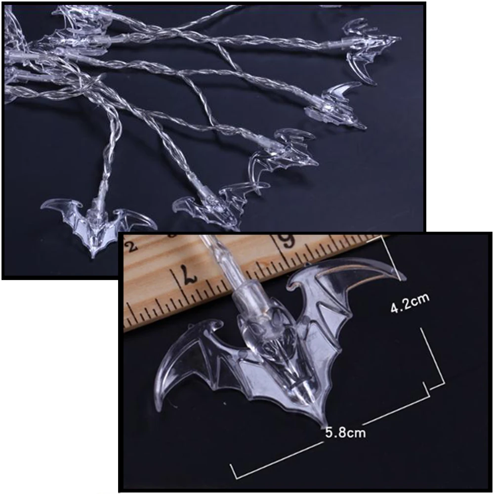 10 20 40 светодиодный светильник-гирлянда s на Хэллоуин, струнный светильник в форме летучей мыши для фестиваля, атмосферный реквизит для украшения вечеринки, принадлежности JQ