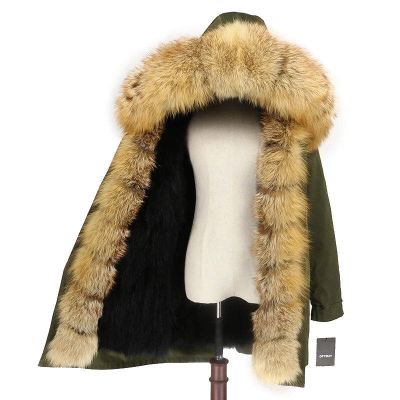 Брендовое пальто с натуральным мехом, водонепроницаемая парка, натуральный Лисий мех, капюшон, зимняя куртка для женщин, съемная верхняя одежда, уличная одежда, роскошная теплая