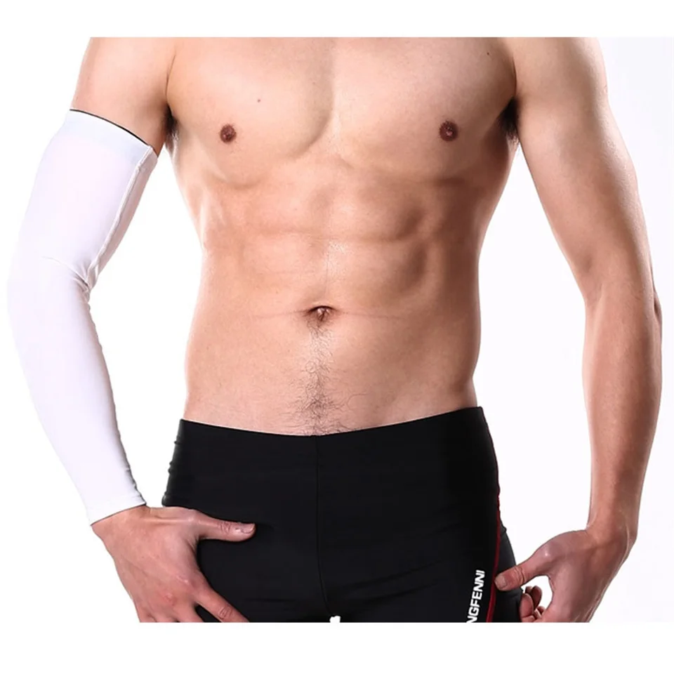 1 PCS كرة السلة الذراع كم Armguards سريعة الجافة الأشعة فوق البنفسجية Protectin تشغيل دعامة كوع مدفئات للذراع اللياقة البدنية الكوع سادة الدراجات