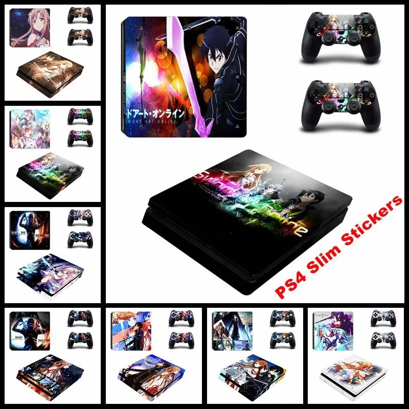 Модный стикер в стиле онлайн игр с мечом для Playstation 4 Slim PS4 консоль и наклейки 2 slim