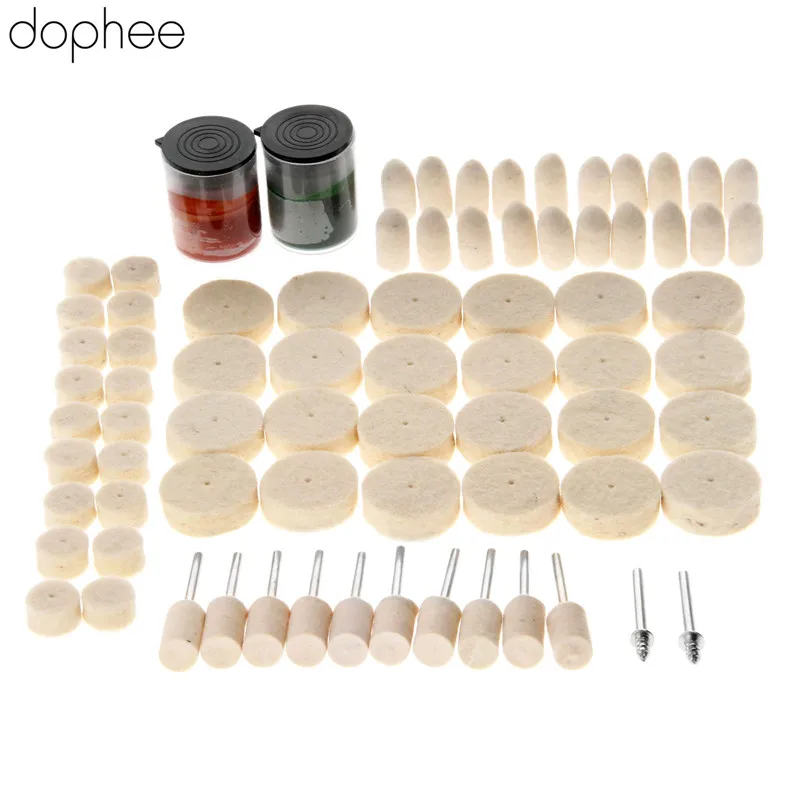 

dophee 76Pcs Abrasive Soft Felt Buffing Burr Polishing Pad Polishing Wheels Brushes For Dremel Rotary Tool Dremel Accessories