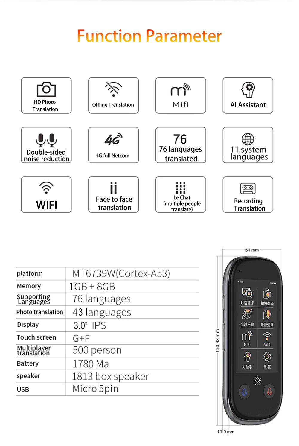 Boeleo W1 Pro AI голосовой фото офлайн переводчик 3," lcd/ips 4G wifi 8 Гб памяти 1780 мАч 76 языков путешествия бизнес перевод