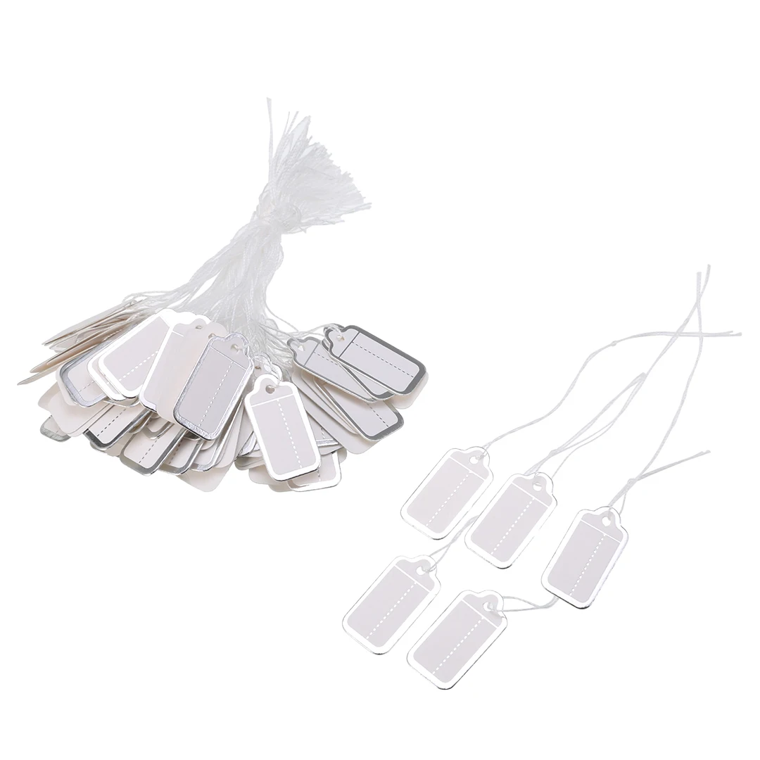 500pcs/lot DIY String Price Label Paper Blank Pricing Tags Packaging Label Garment Tags Gift Card for Jewelry Clothing Display