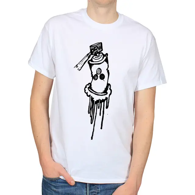 KRYLON SPRAY PAINT CAN 80S GRAFFITI DEDICATION DESIGN HIP HOP GREY T