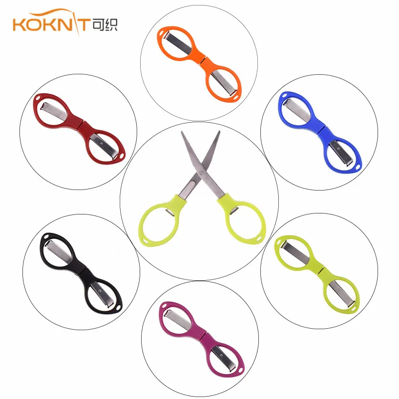 

Mini Folding Scissors Portable Folding Scissors Travel Scissors Fishing Scissor Keychain Camping Mini Cutter Random Color Send
