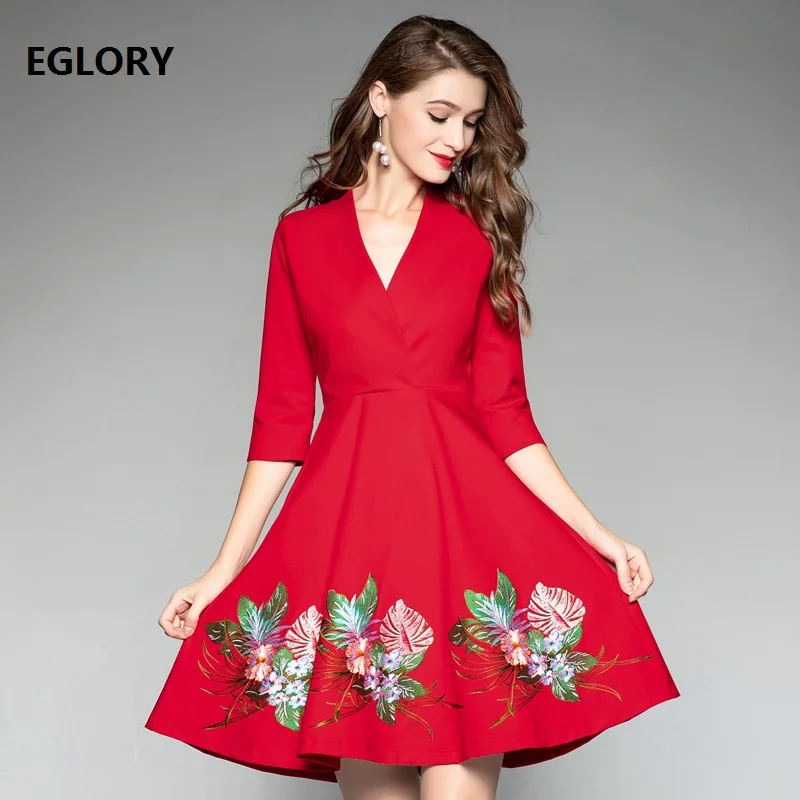 European New Style Dress 2018 Autumn Winter Party Boutique Dress Women