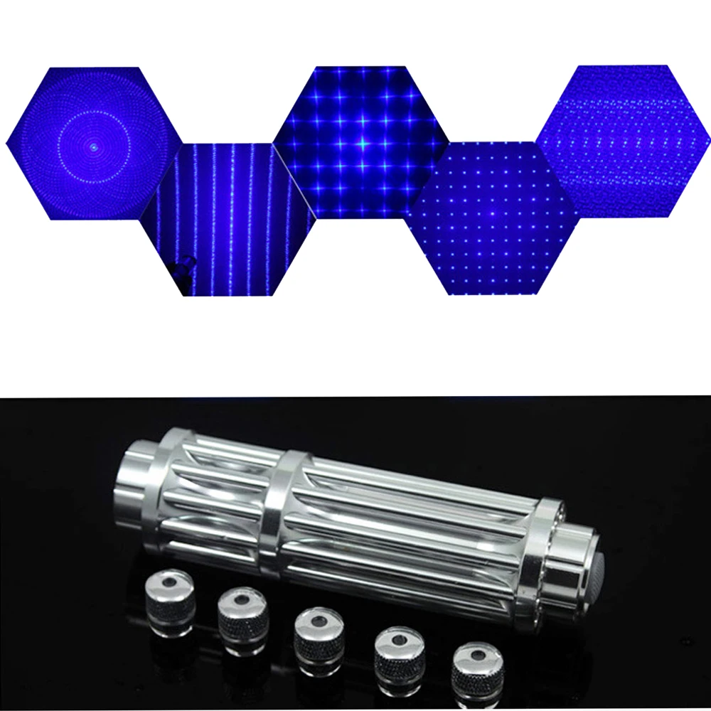 Самые мощные синие лазерные указки USB Перезаряжаемый встроенный аккумулятор Лазерный фонарь 450нм 10000 м Фокусируемый фонарь