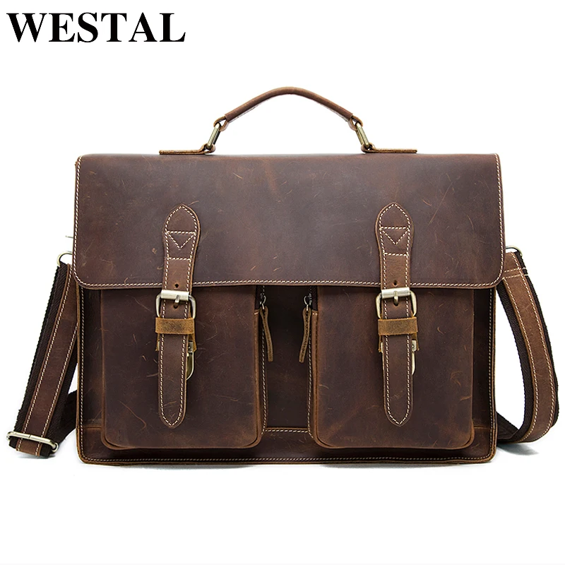 9033 9033bd4darkcoffee Echtem Für Tasche Leder 9033a4black Umhängetasche 9033bf4browncoffee 9033c4yellowbrown Männer Aktentasche Computer Laptop Reise 9033x4oilcoffee Tote Westal Dokumente Bxw7npqTdT