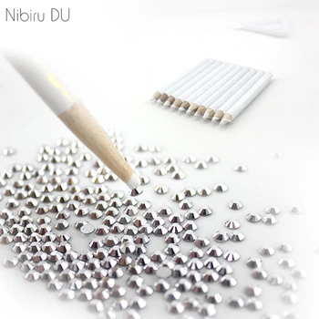 

Free shpping 10pcs/Set 7.5cm Top Professional Wooden Dotting Pencils Point Drill Pen for Nail Art Rhinestones Gems Picking Tools